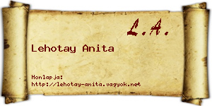 Lehotay Anita névjegykártya