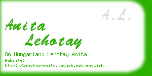 anita lehotay business card